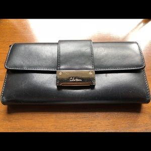 Black Leather Cole Haan Large Wallet